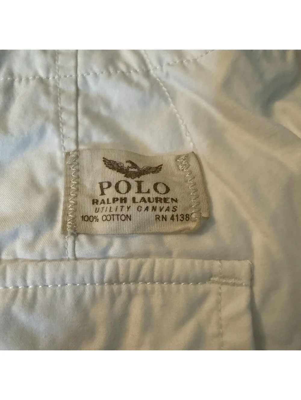 Polo Ralph Lauren Utility Canvas cargo Shorts Men’s 42 White, Classic Cotton
